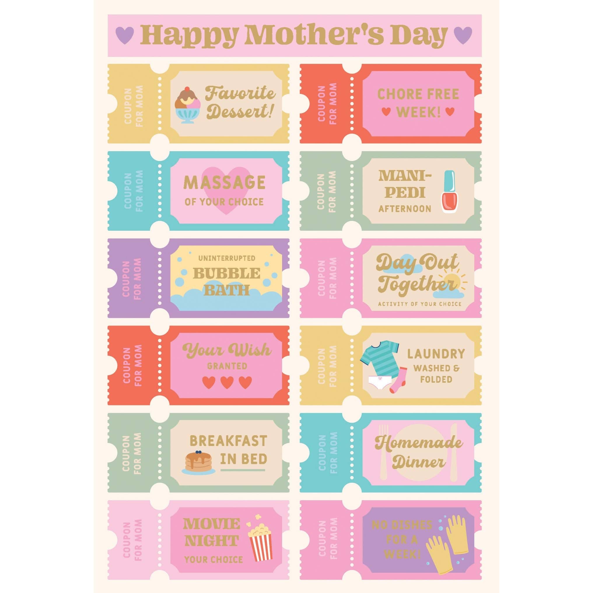 Pictura Mother’s Day Mom Coupons in a colorful car-themed gift set for celebrating moms on Mother’s Day.